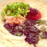 パパッと作れる☆梅わかシーチキンにゅうめん♪